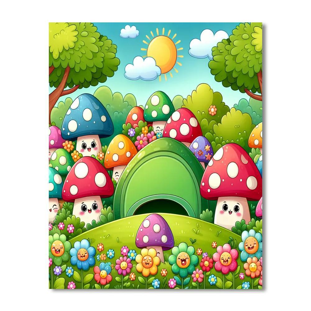 Magical Mushroom Land Painting Number Kit