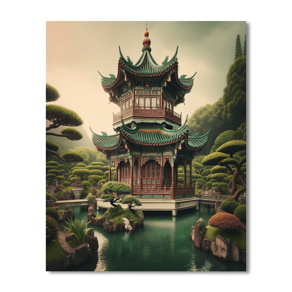 Ornate Asian Tranquility Paint By Color