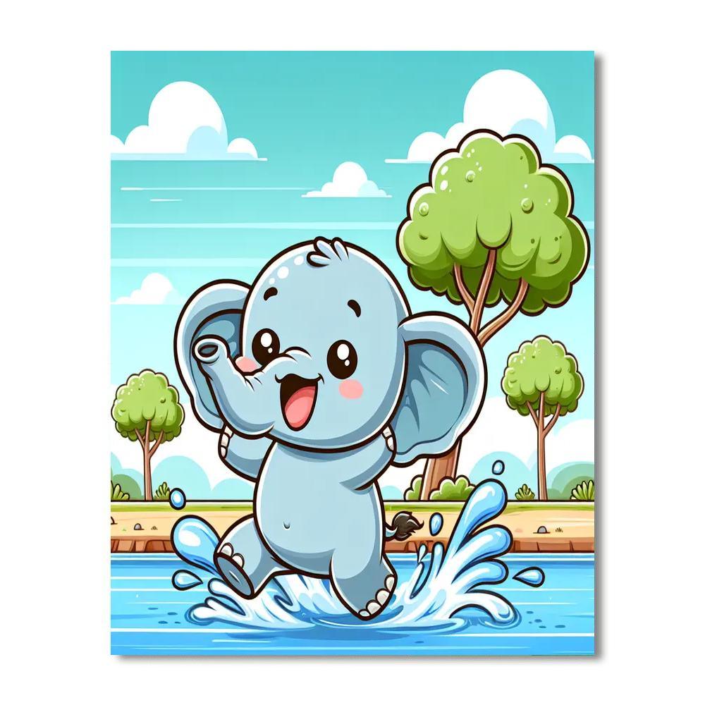 Bouncing Elephant Paint By Numbers Kits