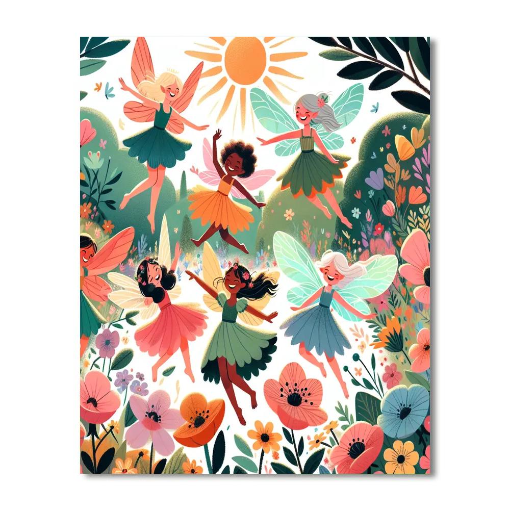 Sunny Garden Fairies Paint By Numbers Art