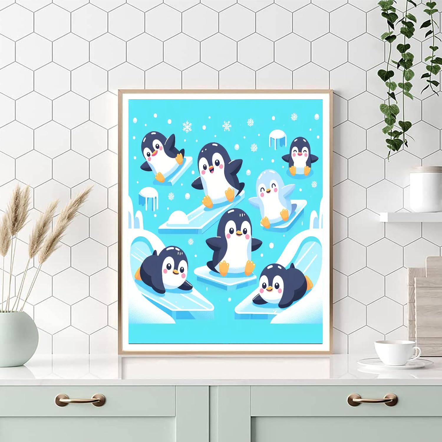 Playful Penguin Playground Paint By Color