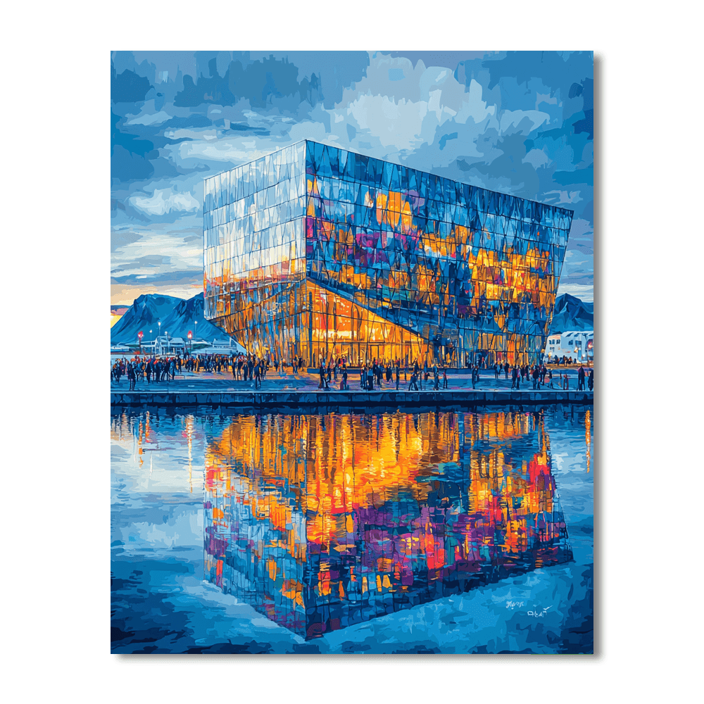 Reykjavik's Harpa Concert Hall Numbered Painting Kits