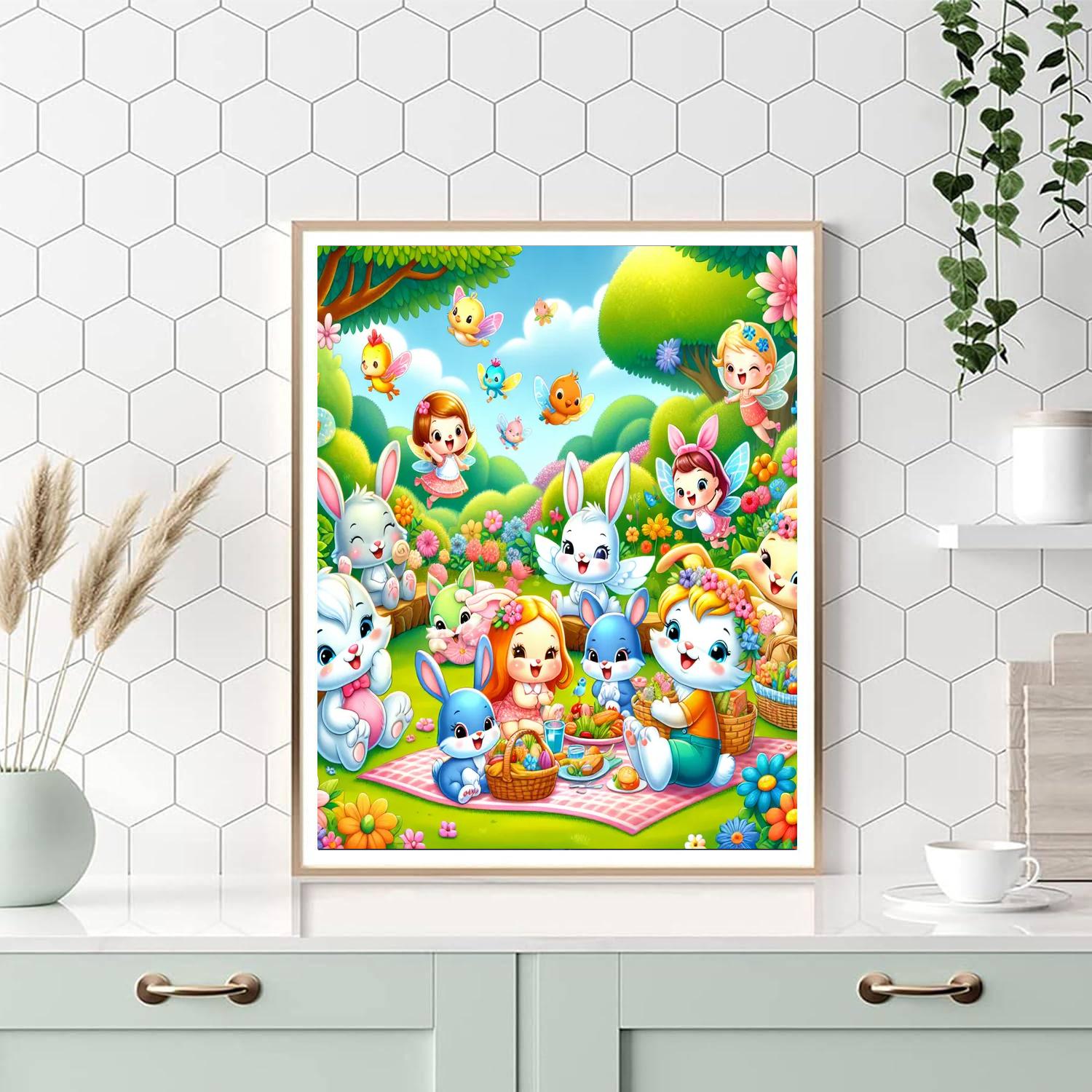 Sunny Garden Gathering Paint By Numbers Art