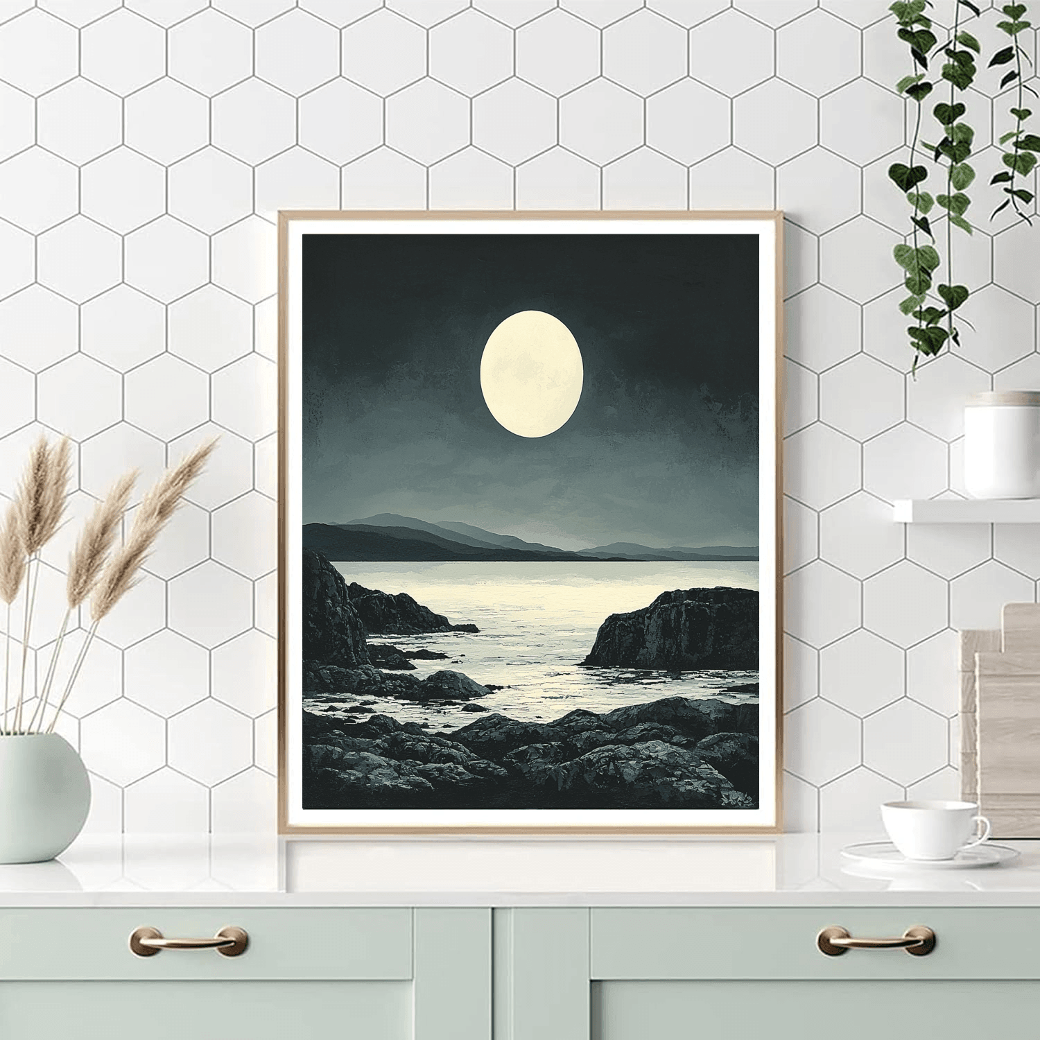 Barbara Hepworth Inspired Minimalist Lunar Surface  Paint By Numbers Kits