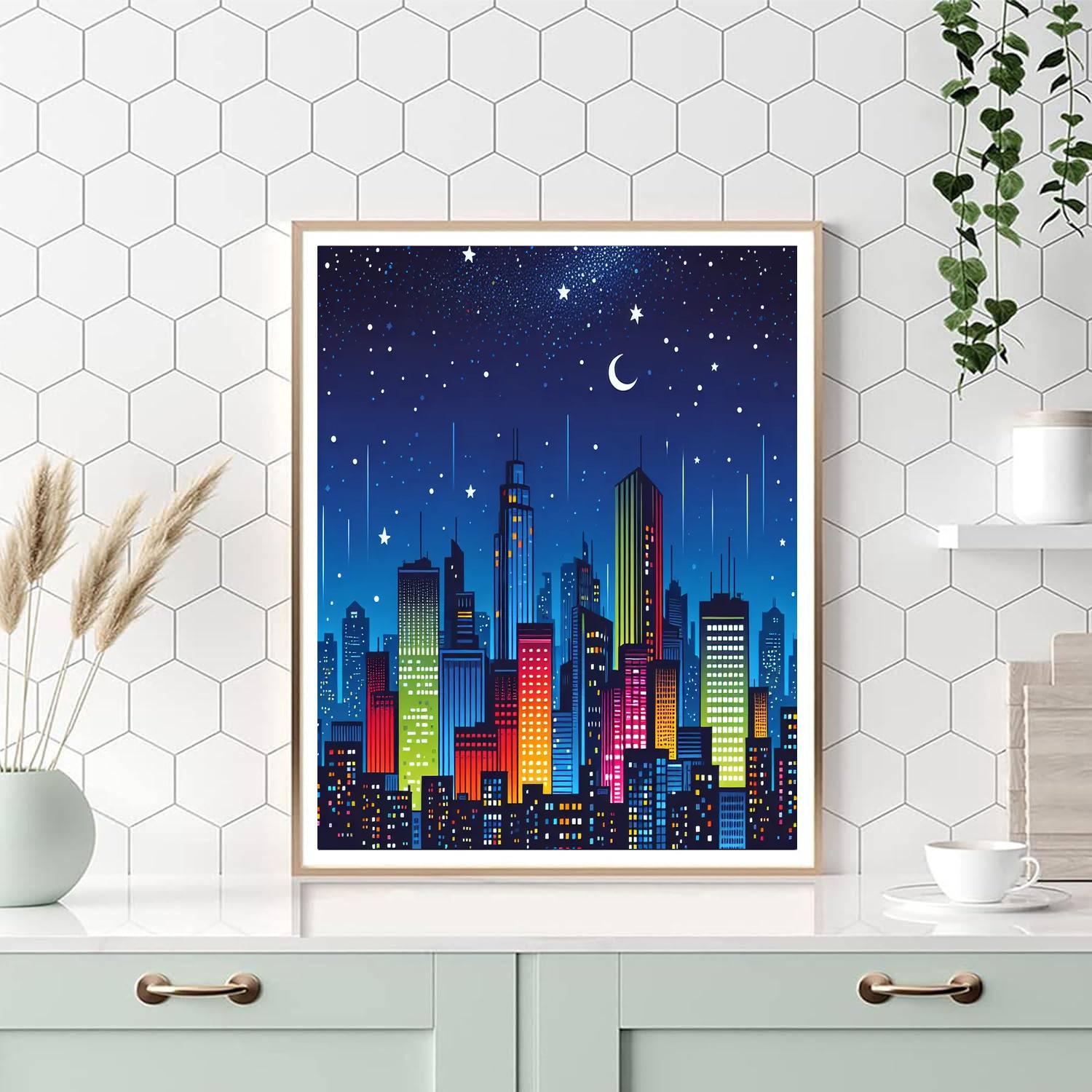 Cityscape Night Lights Painting Number Kit