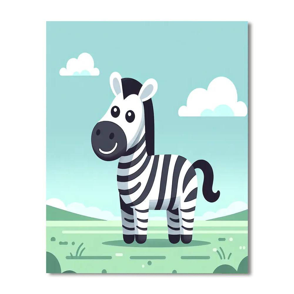 Joyful Zebra Adventure Number Painting