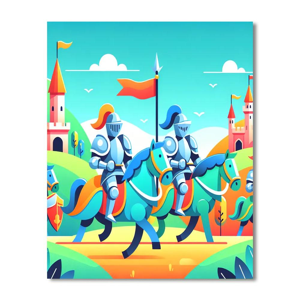Fantasy Quest With Knights Paint By Numbers Kits