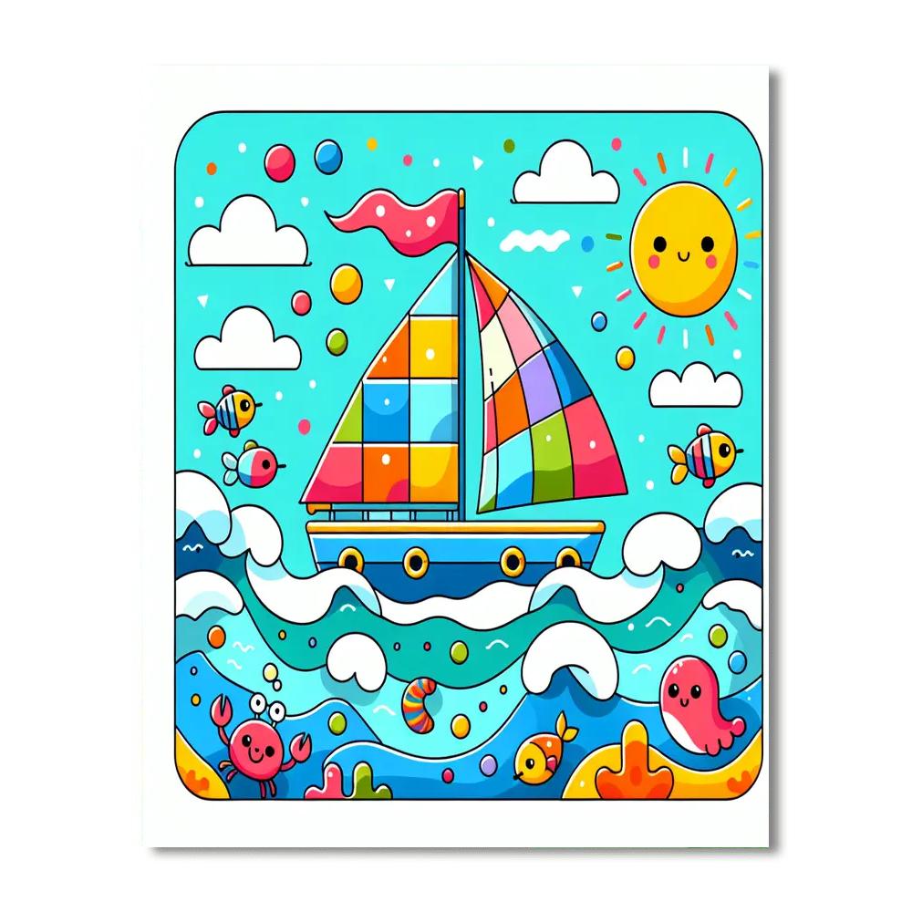 Sailing The Ocean Blue DIY Paint By Numbers