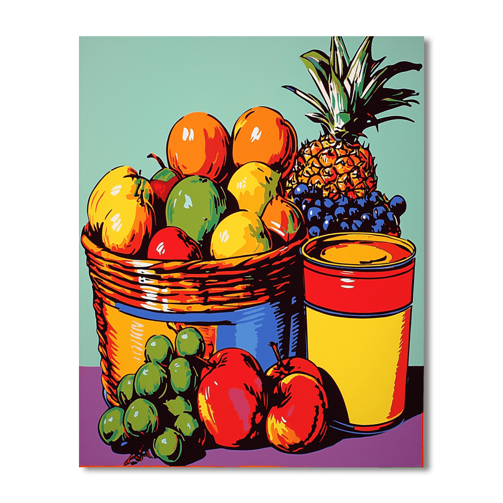 Andy Warhol Inspired Warhol's Iconic Fruit Basket  Paint By Numbers Art