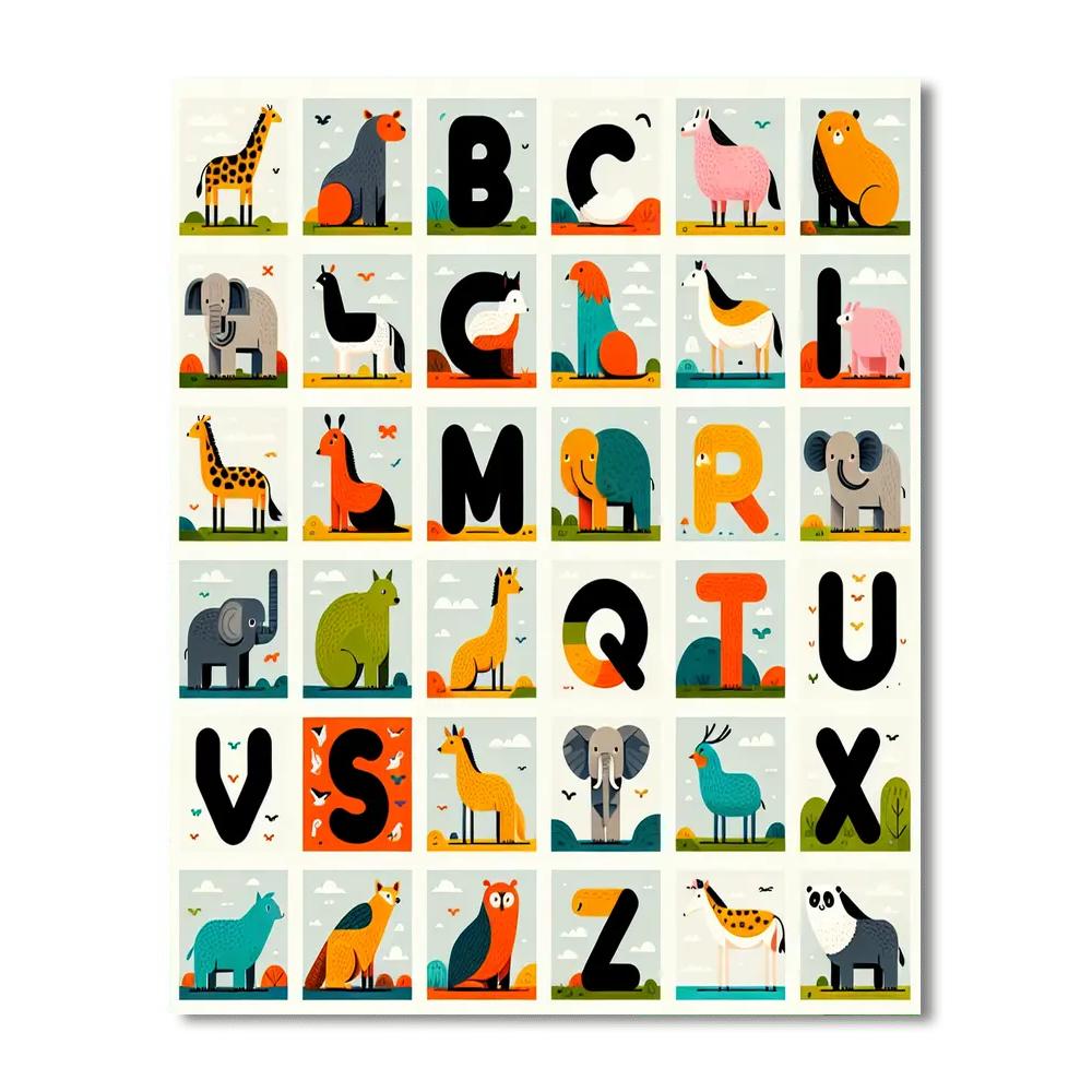 Animal Alphabet Fun Painting By Numbers Kit