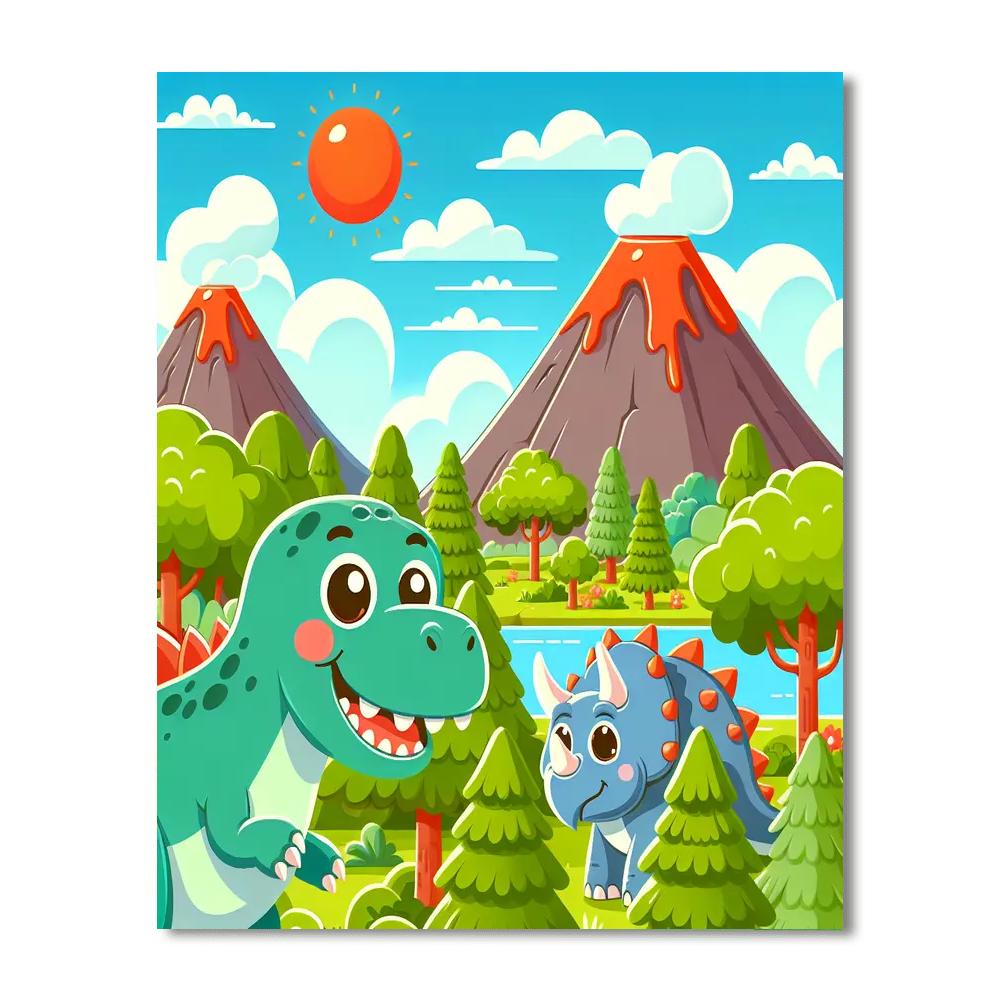 Dino Discovery Camp Painting Number Kit