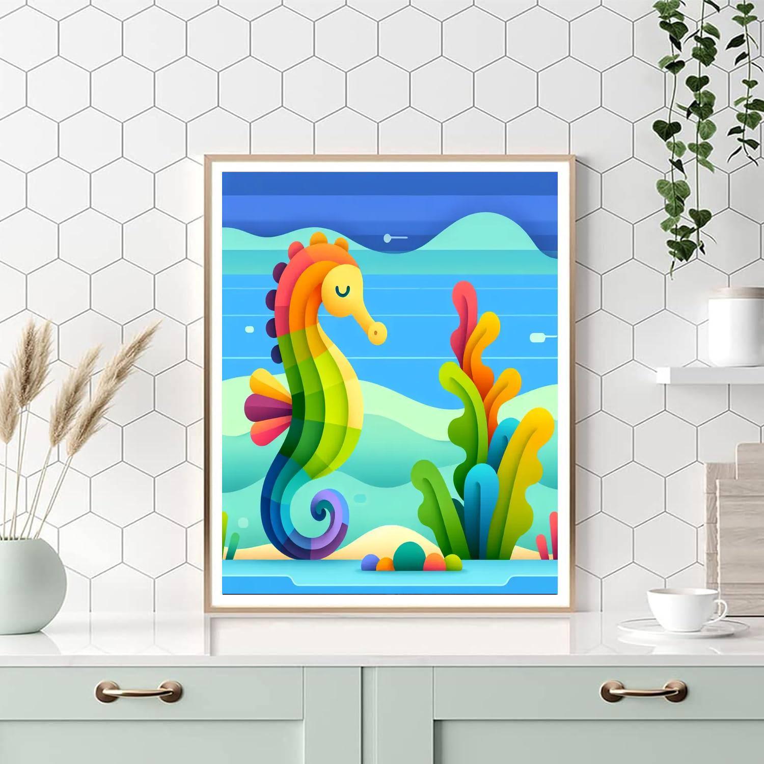 Sunshine Seahorse Serenade Number Painting