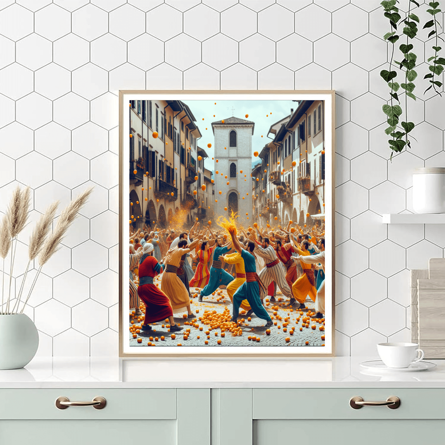 Battle Of The Oranges - Ivrea Painting By Numbers Kit