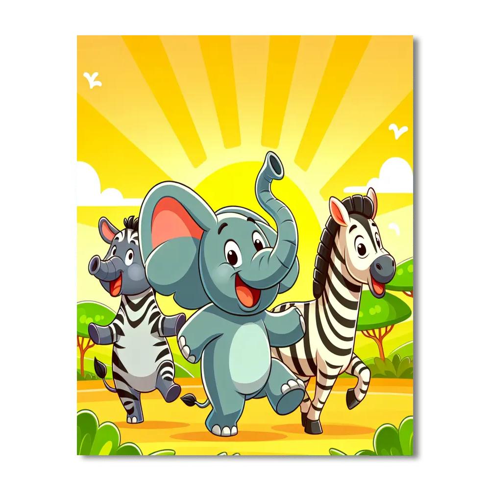 Sunny Safari Parade Paint By Color