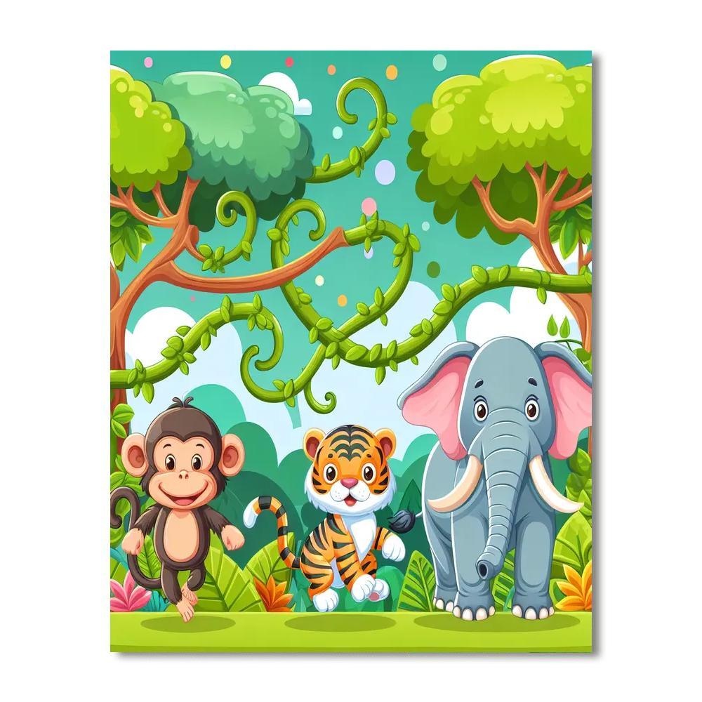 Friendly Jungle Explorer Painting By Numbers Kit