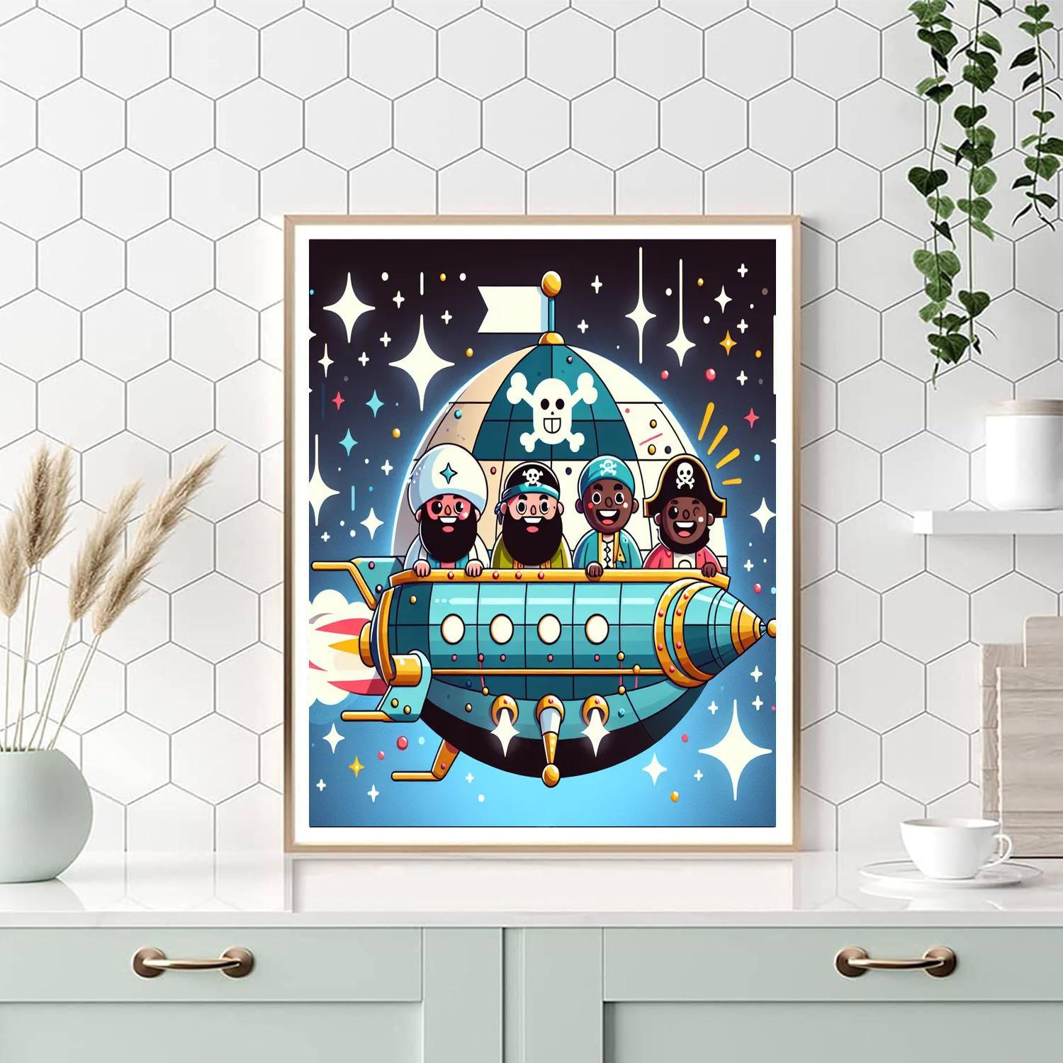 Space Pirates Treasure Hunt Numbered Painting Kits