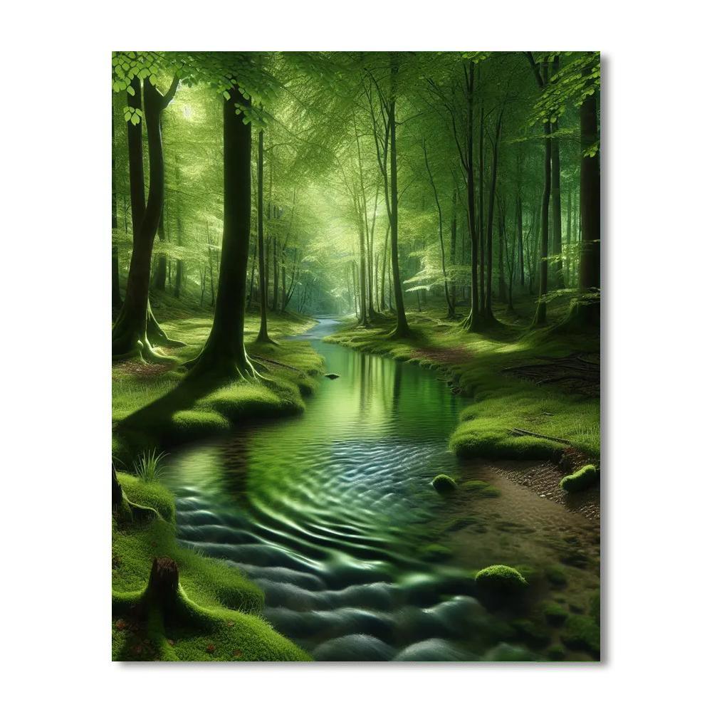Quiet Forest Brook Paint By Numbers Kits