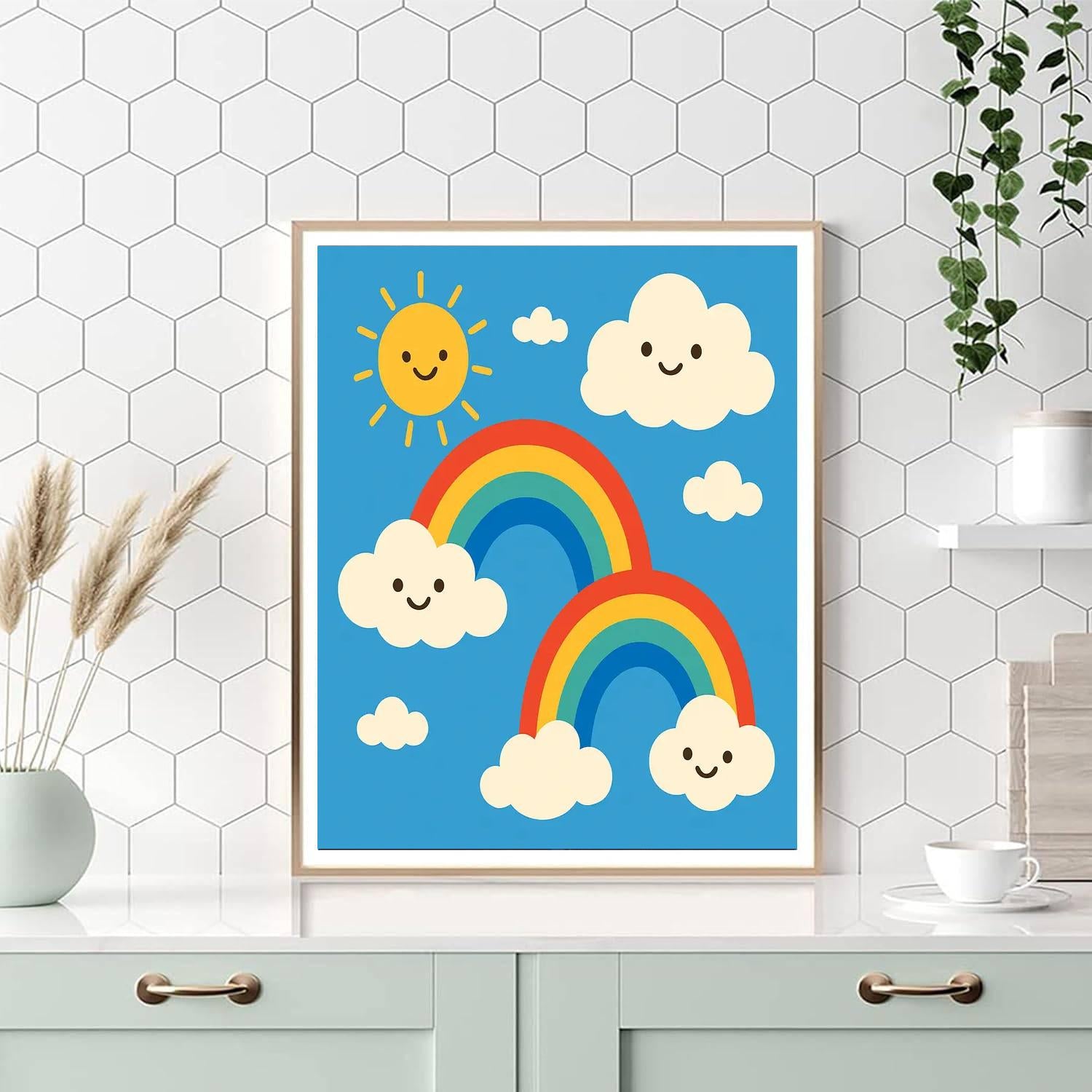 Bright And Cheery Rainbows Paint By Numbers Art