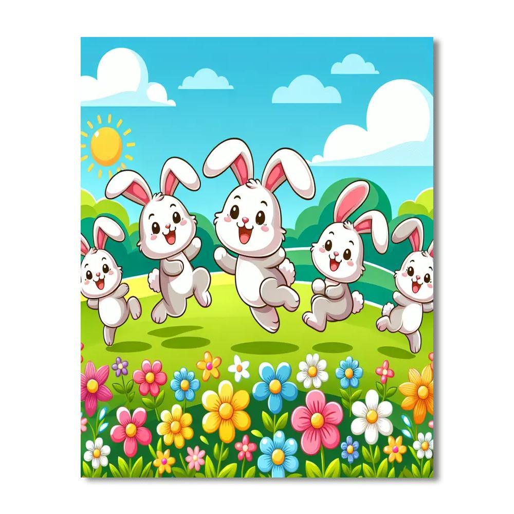 Adventurous Bunny Hop Paint By Color