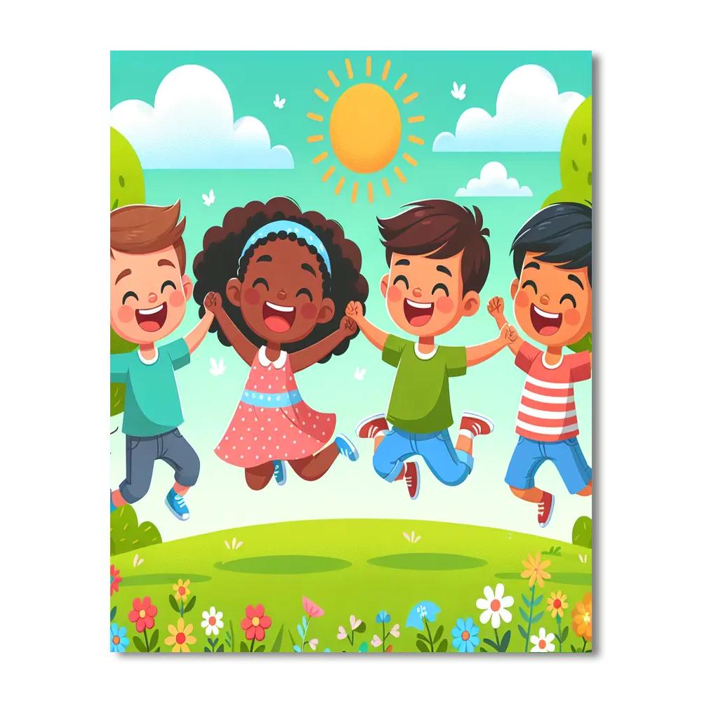 Joyful Jumping Jacks Paint By Numbers Art