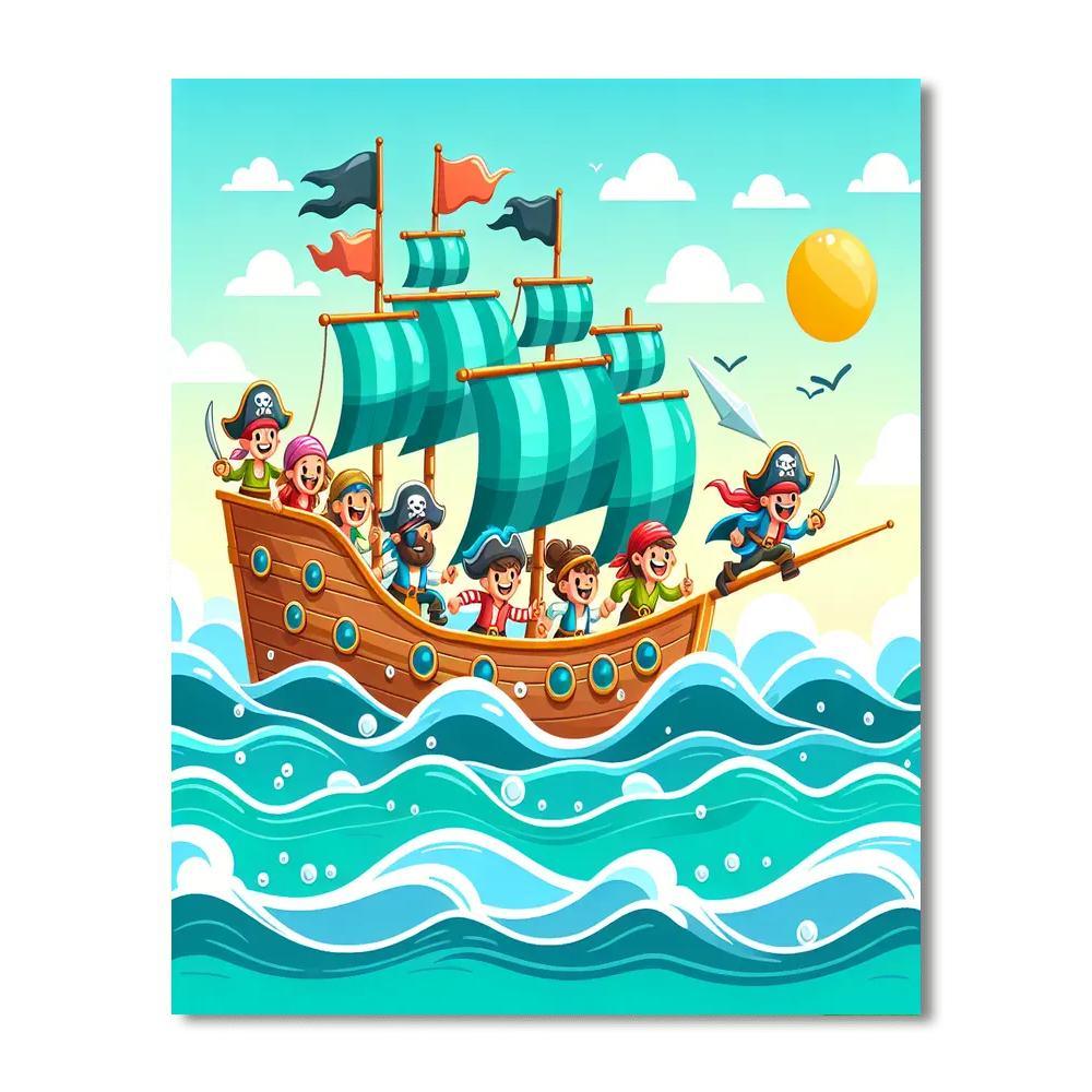 Adventures On The Pirate Ship Paint By Numbers
