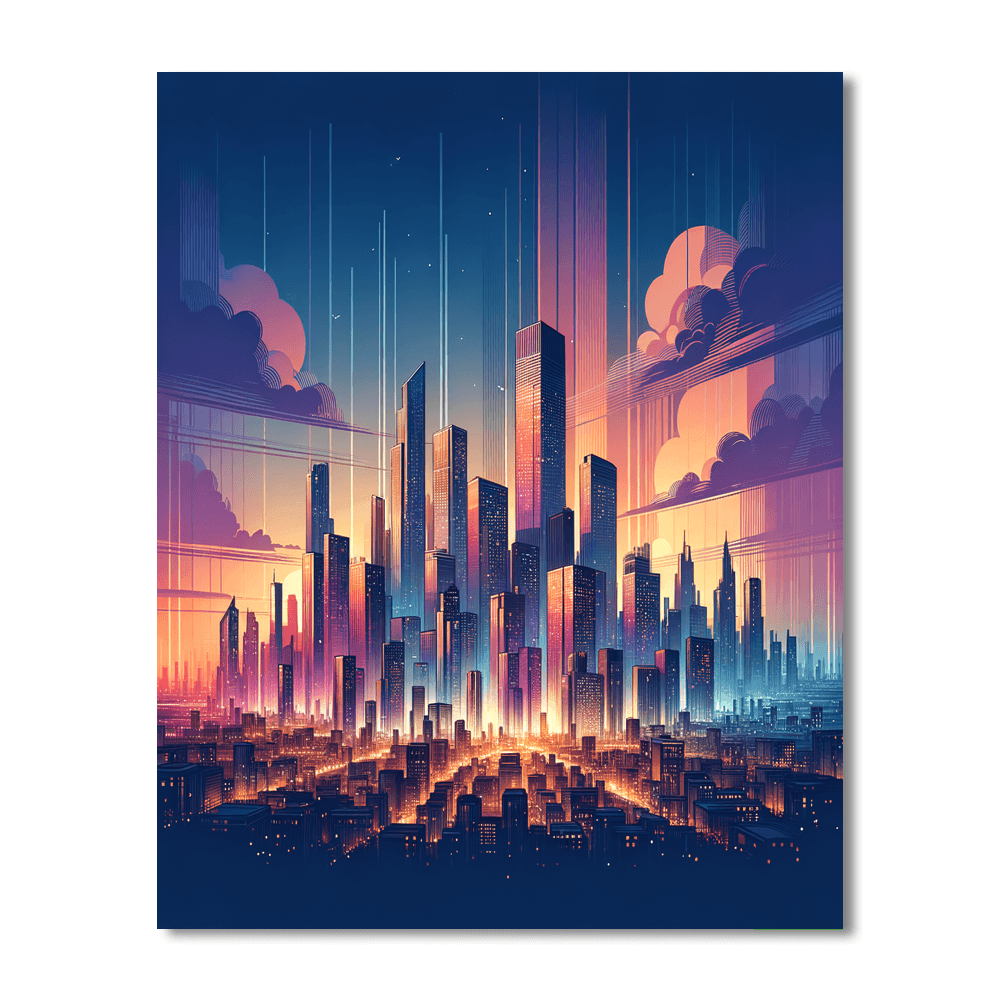 Dreamy City Skyline Paint By Number