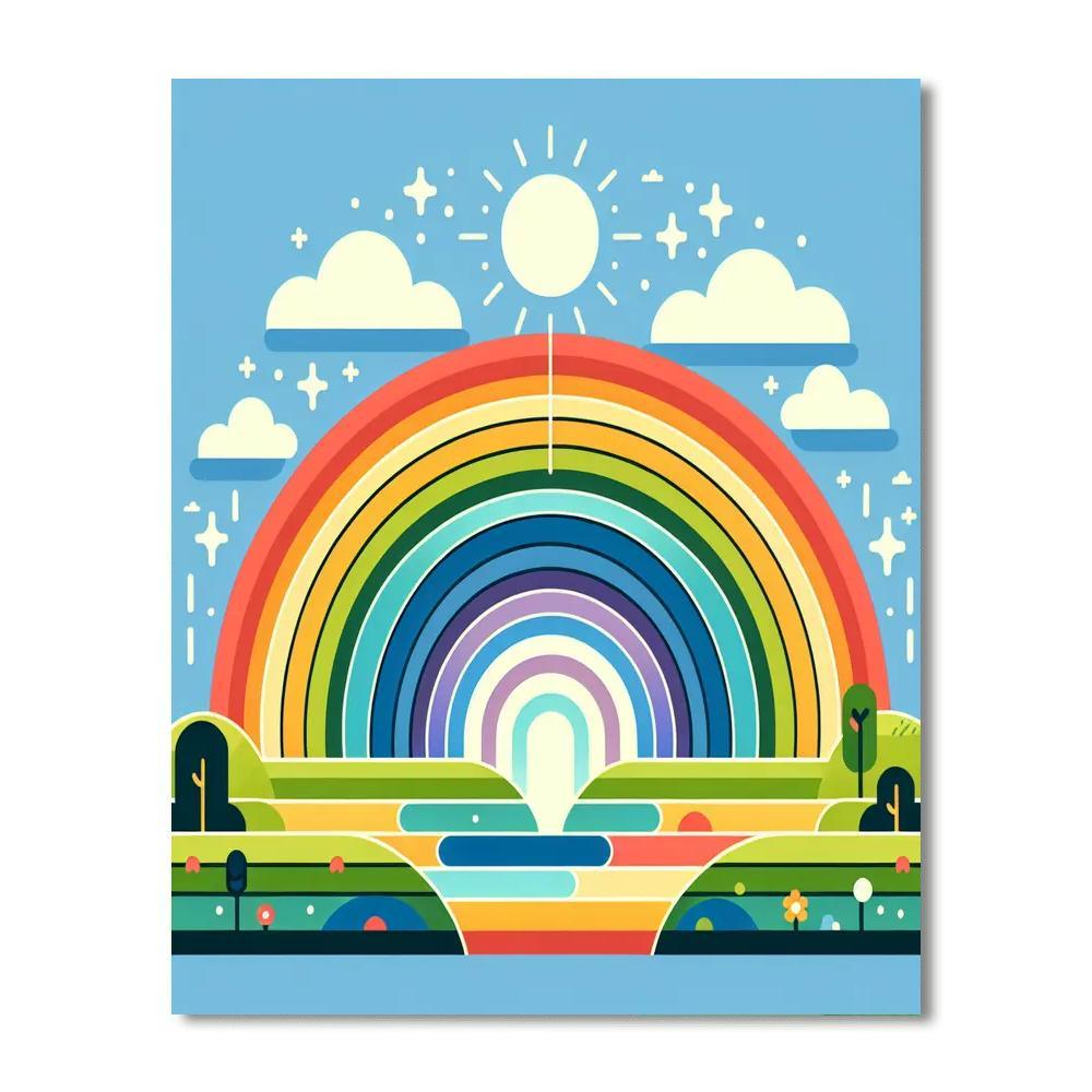 Radiant Rainbow Ride Paint By Number