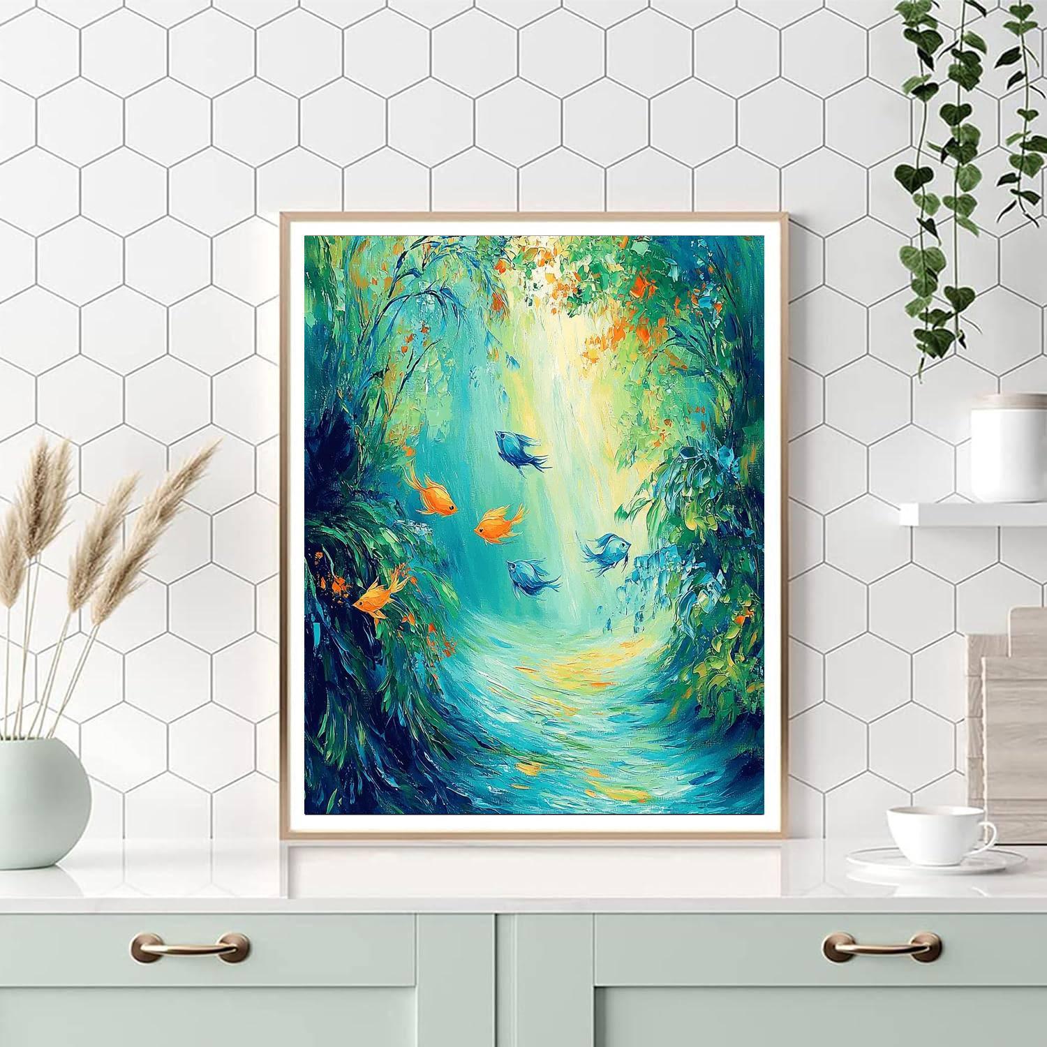 Pierre-Auguste Renoir Inspired Underwater Ballet  Paint By Color