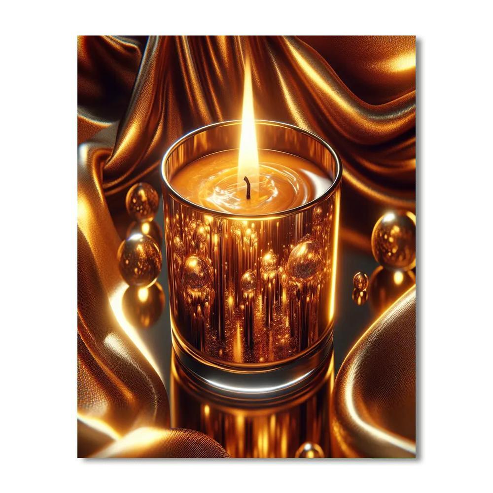 Golden Oasis Candle Paint By Number