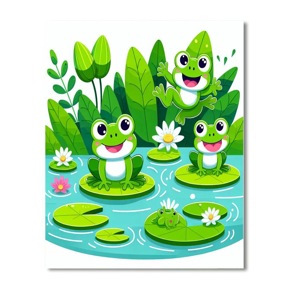 Bubbly Frogs Numbered Painting Kits
