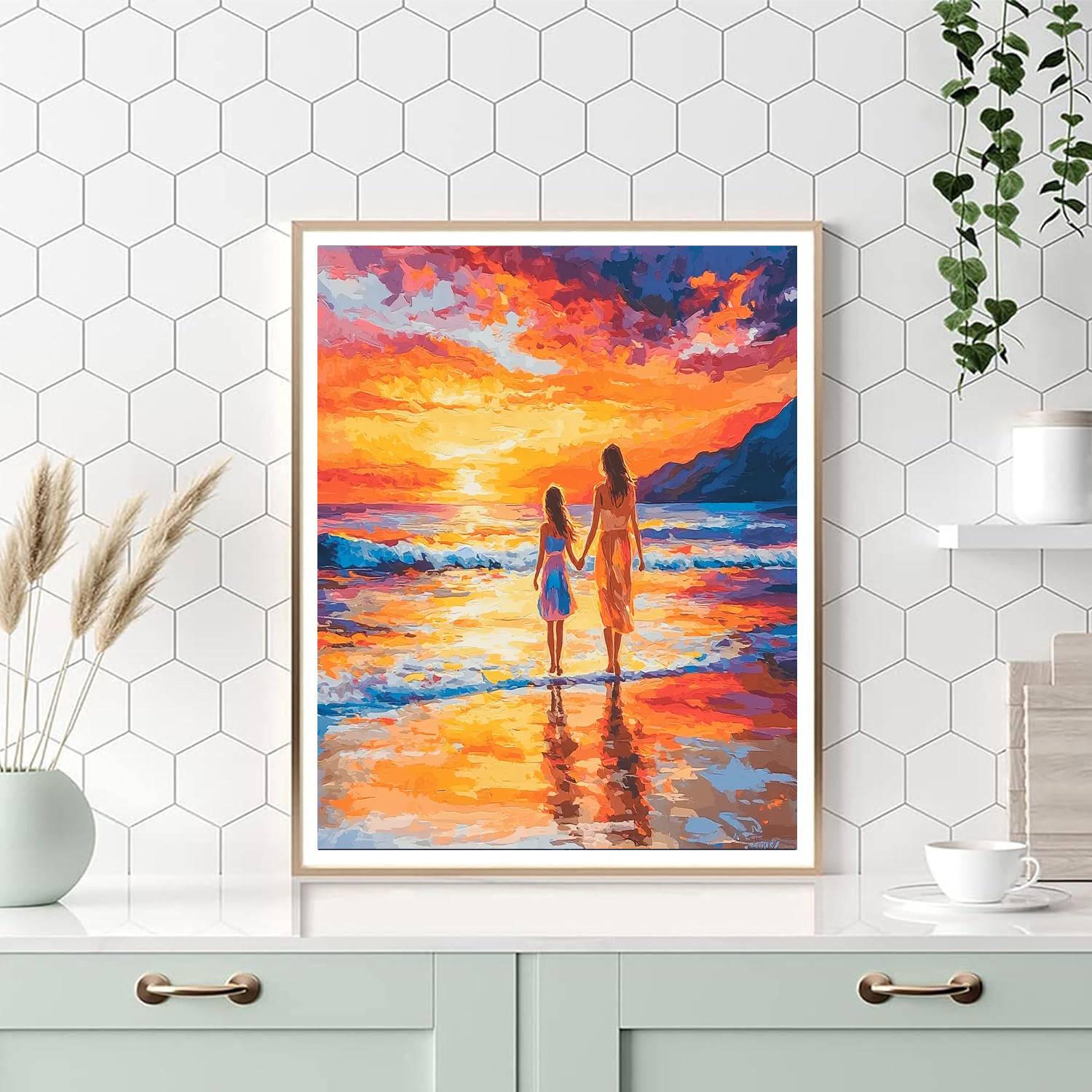 Cherished Sunset Stroll Number Painting