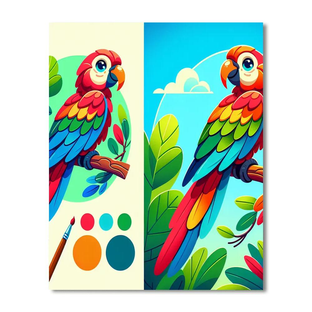 Radiant Rainbow Parrot Paint By Number