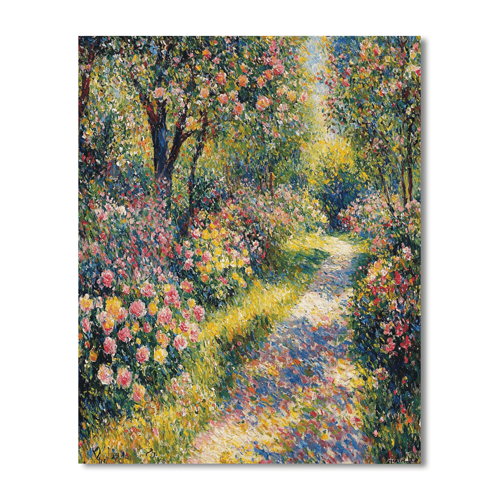 Pierre-Auguste Renoir Inspired Vibrant Garden Dance  Paint By Color