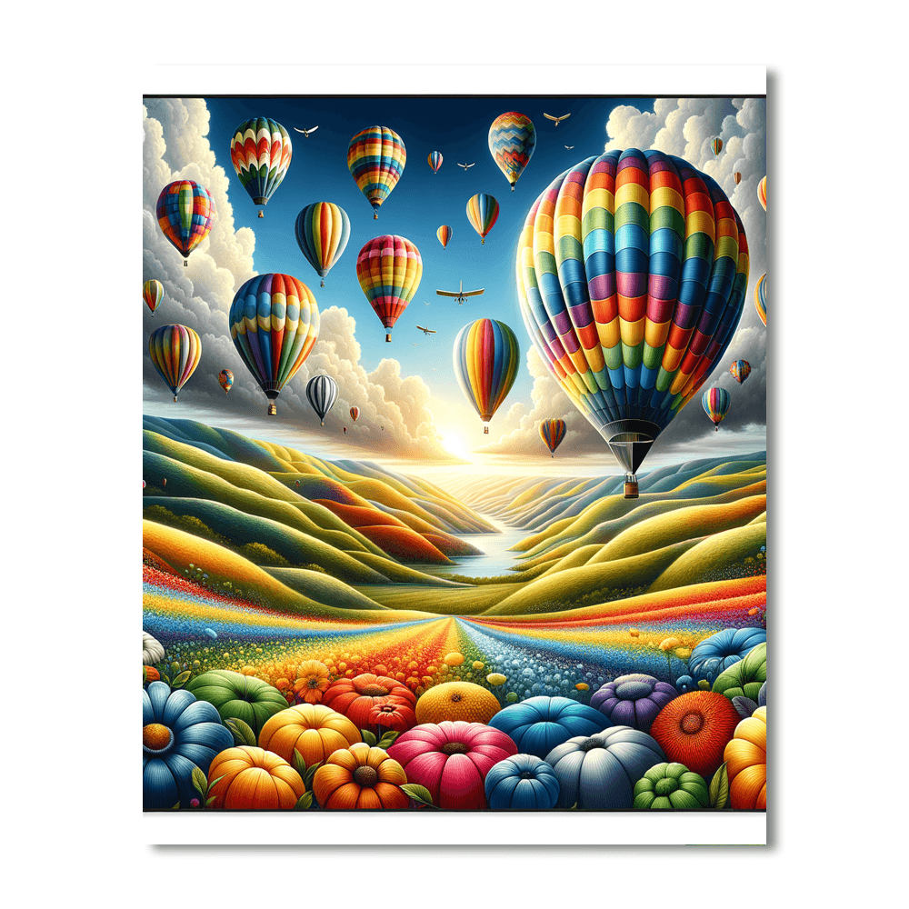 Adventurous Hot Air Balloon Ride - DIY Painting By Numbers Kit