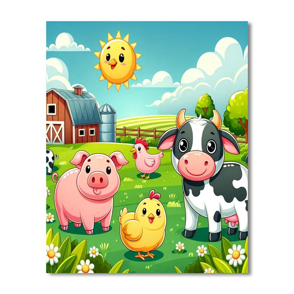 Fanciful Farmyard Frolic Paint By Color
