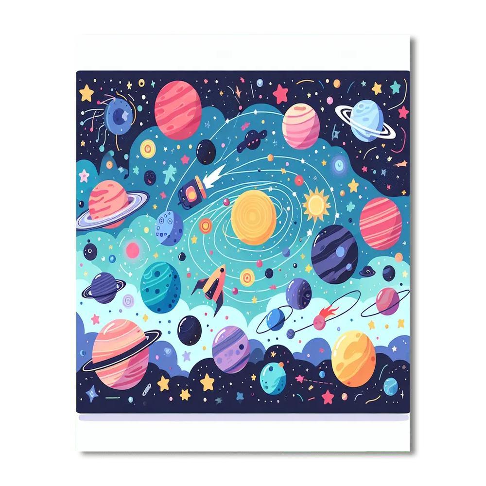Glowing Galaxy Adventure Painting Number Kit