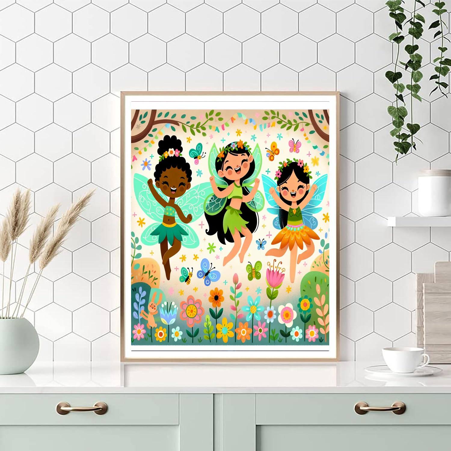Festive Fairies Paint By Numbers Art