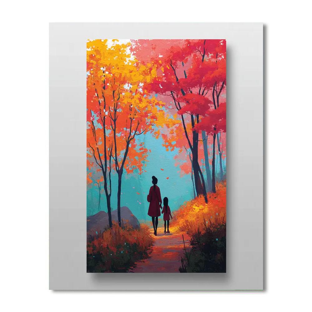 Mother And Child In The Autumn Forest Paint By Numbers Kits