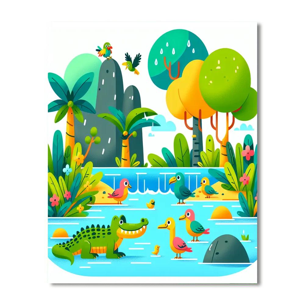 Jungle River Safari Paint By Number