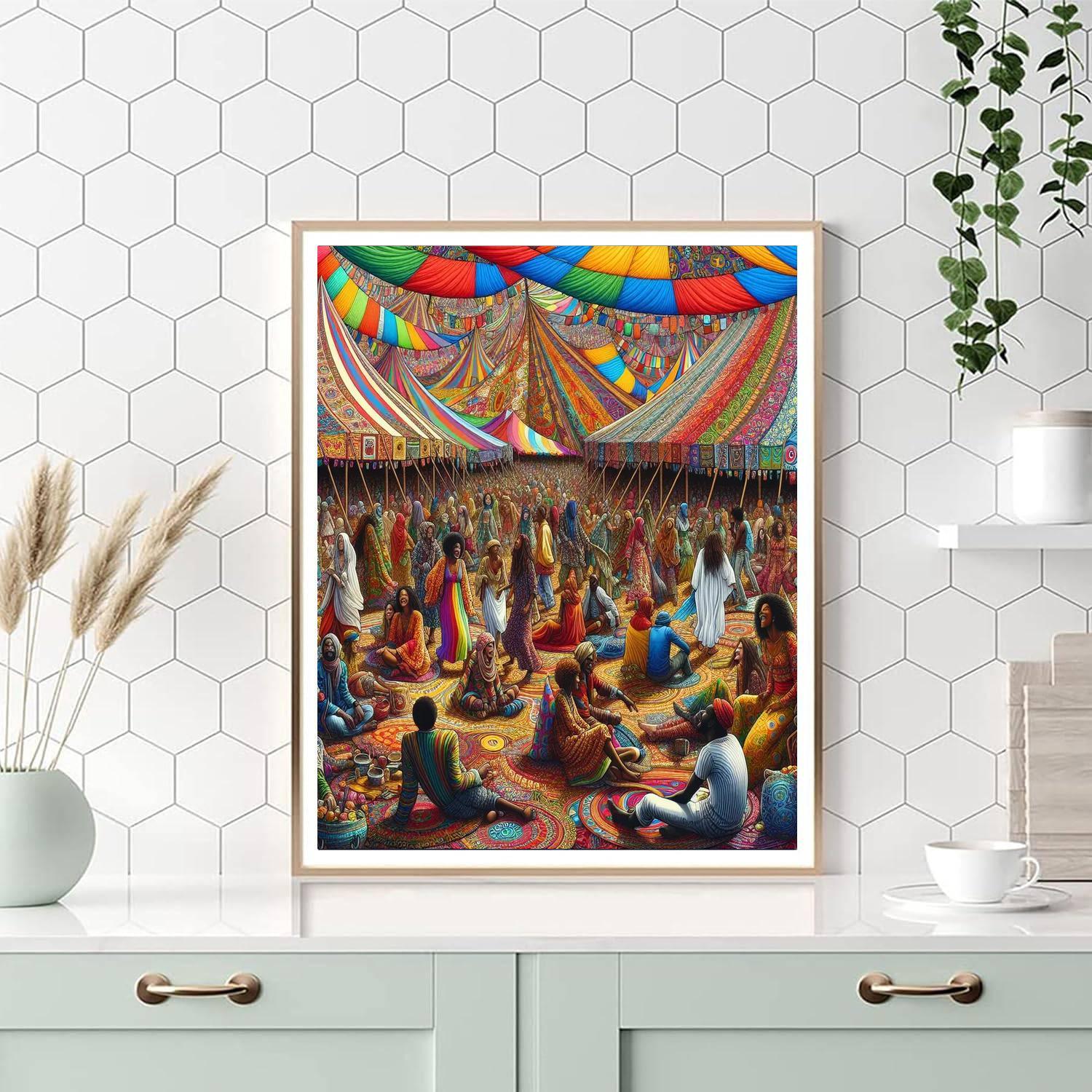 Eclectic Bohemian Festival Number Painting