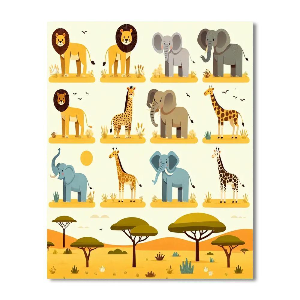Safari Sights Painting By Numbers Kit