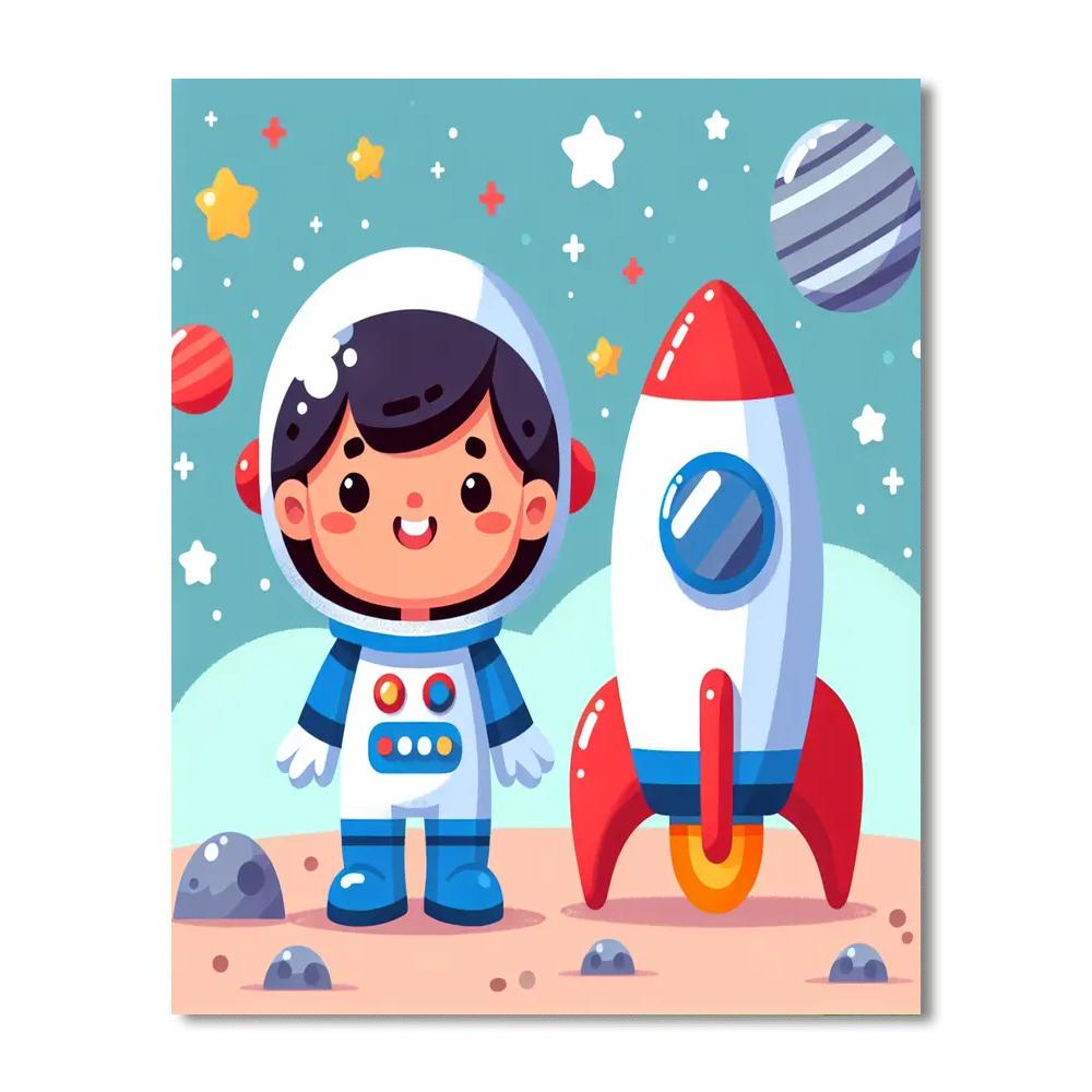 Astronaut In Training Number Painting