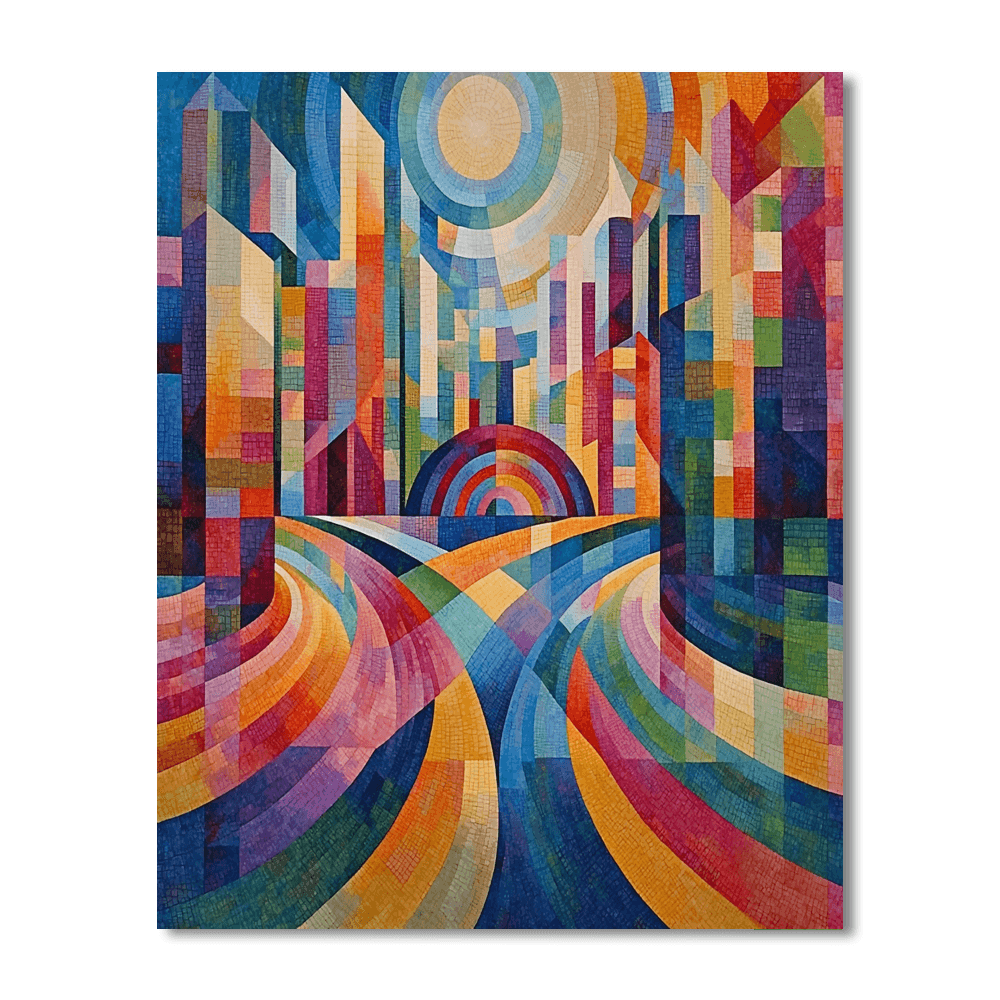 Robert Delaunay Inspired Metropolitan Mingle  DIY Paint By Numbers