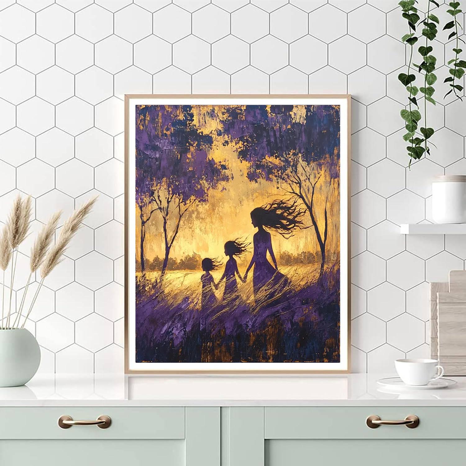 Evening Stroll With Mom DIY Paint By Numbers