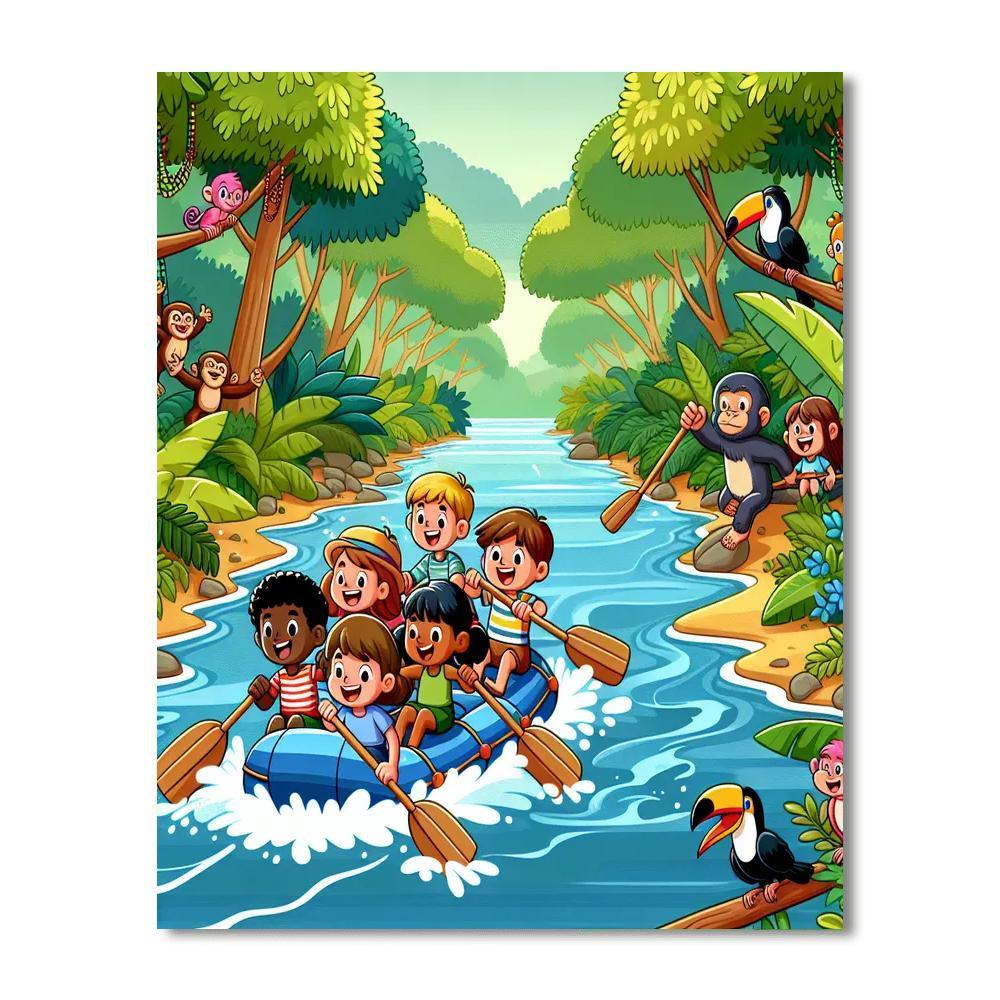 Jungle River Escape Painting By Numbers Kit