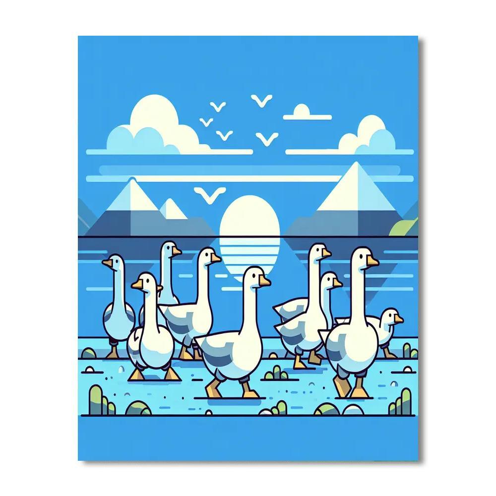 Gleeful Goose Gathering Paint By Color