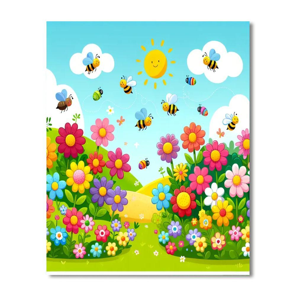 Colorful Flower Power Painting By Numbers Kit
