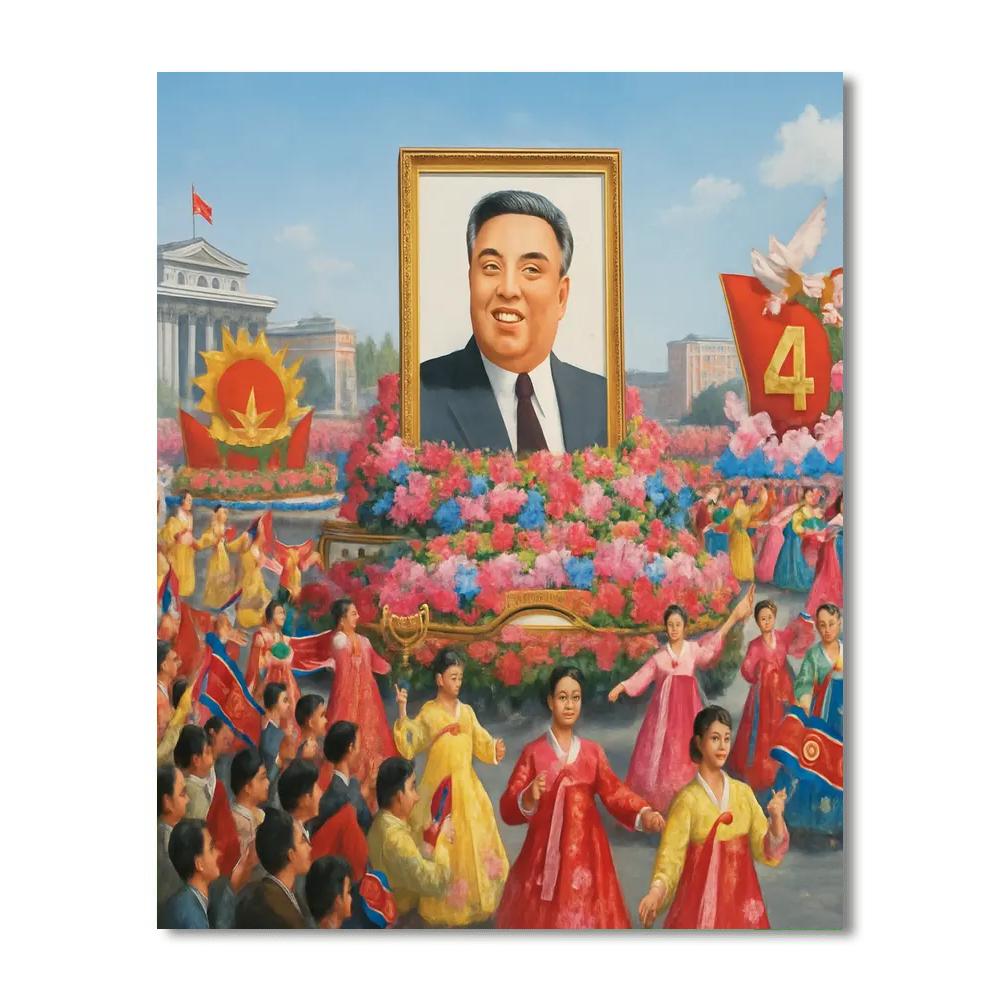 Day Of The Sun - North Korea Paint By Color