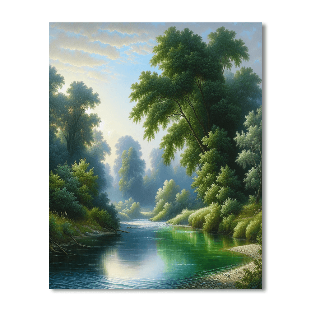 Peaceful Riverbank View DIY Paint By Numbers