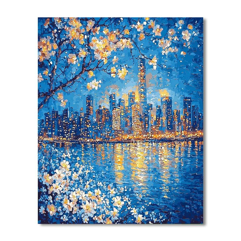 Claude Monet Inspired City Lights In Bloom  Paint By Numbers